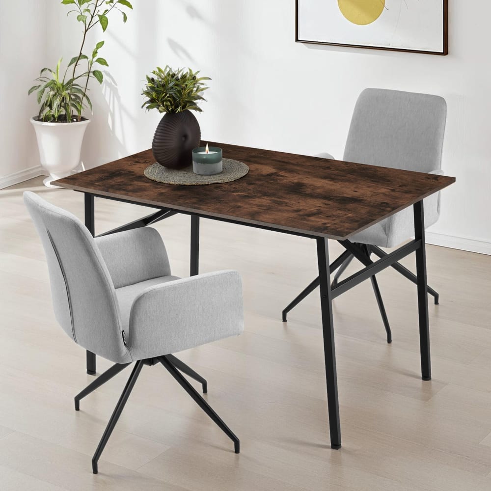 Tavolo stile industriale 120 x 75 x 76 cm legno scuro - LEGNO