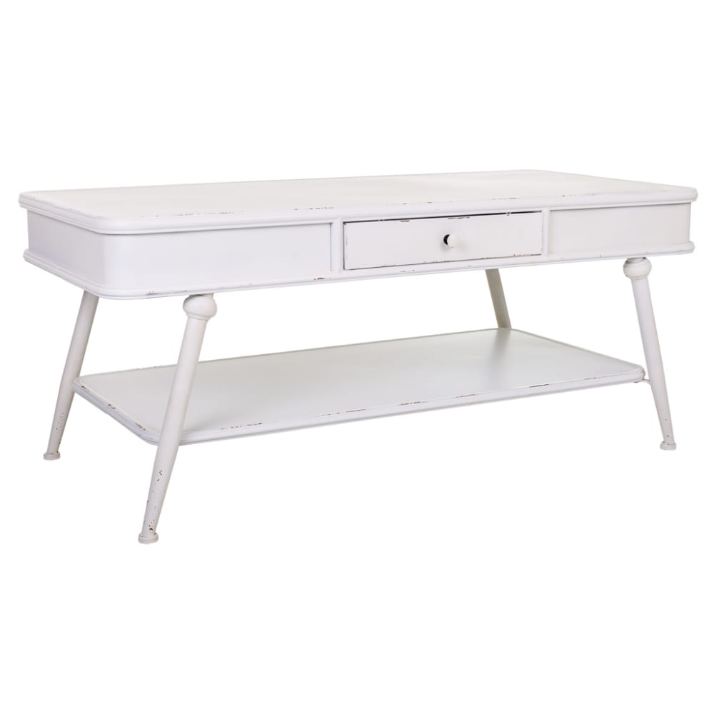 Mesa de centro de metal blanco 120x60x53
