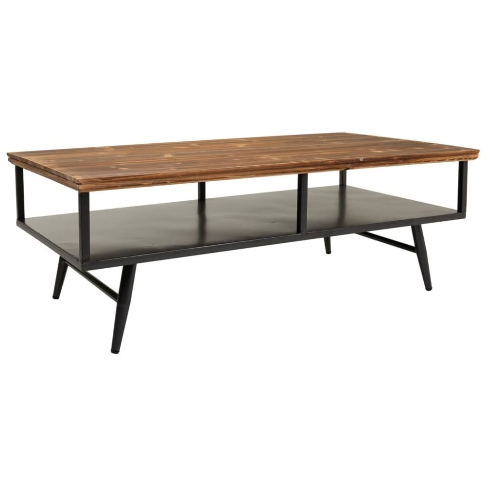 Wanderlust deco Couchtisch aus Metall und Holz, 125x65,5x44, schwarz Mehrfarbig Metall