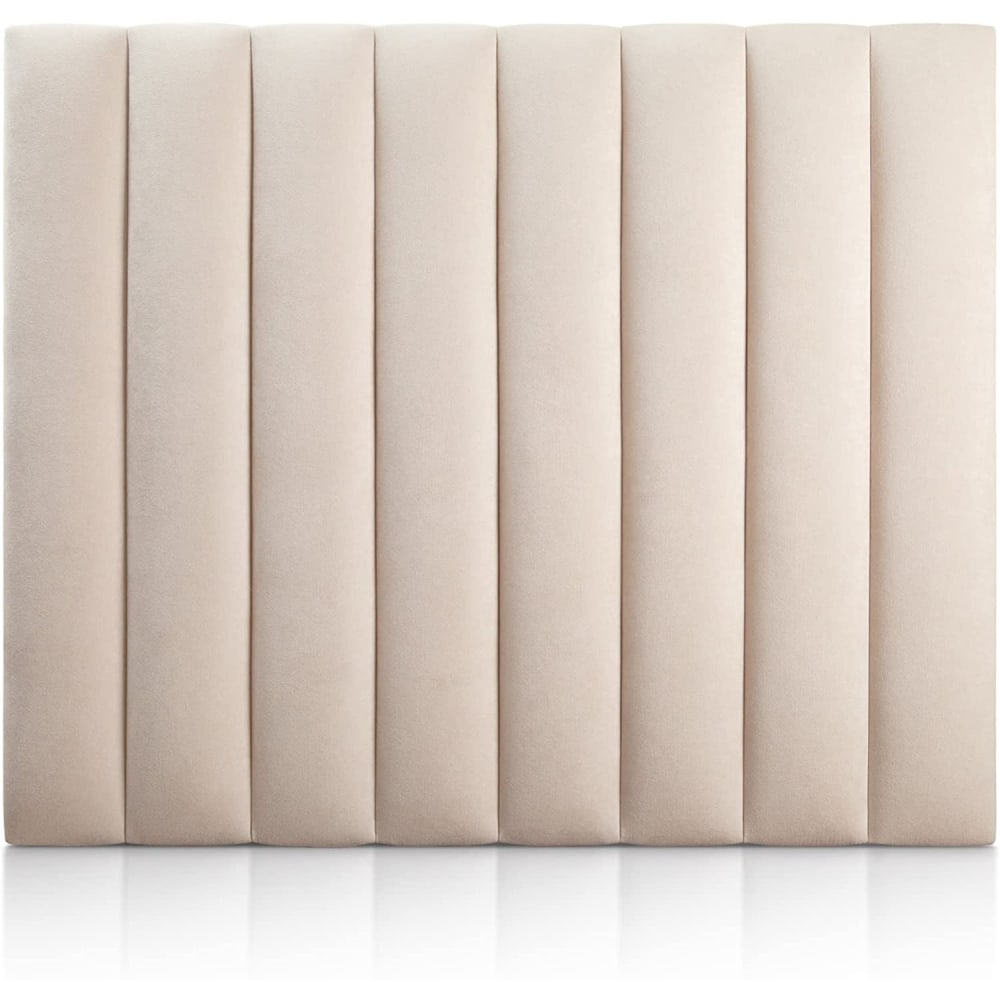 Tête de lit tapissée beige nordique – lit 160 – 170x125 cm