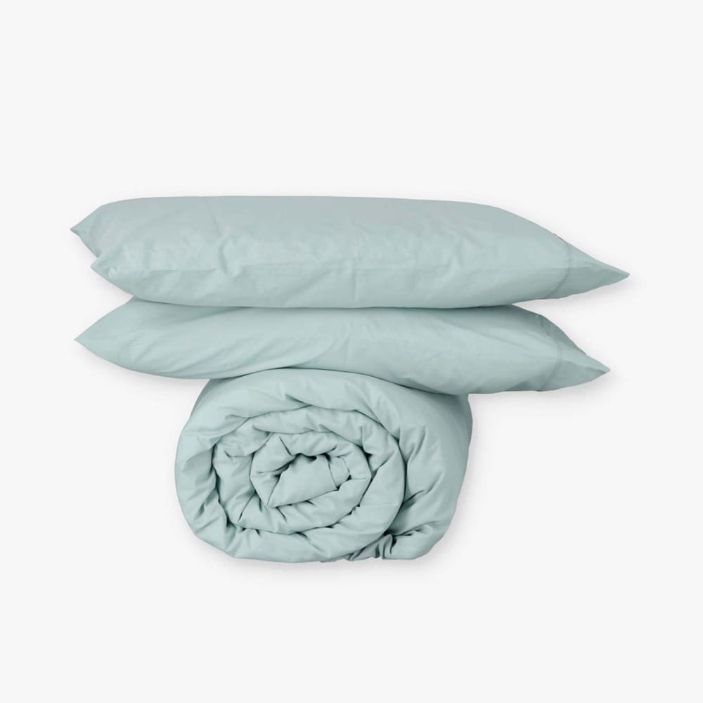 Funda nórdica percal algodón orgánico aguamarina, cama 180 cm - Maisons du Monde