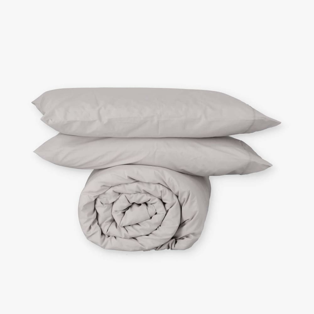 Funda nórdica percal algodón orgánico gris, cama 180 cm - Maisons du Monde