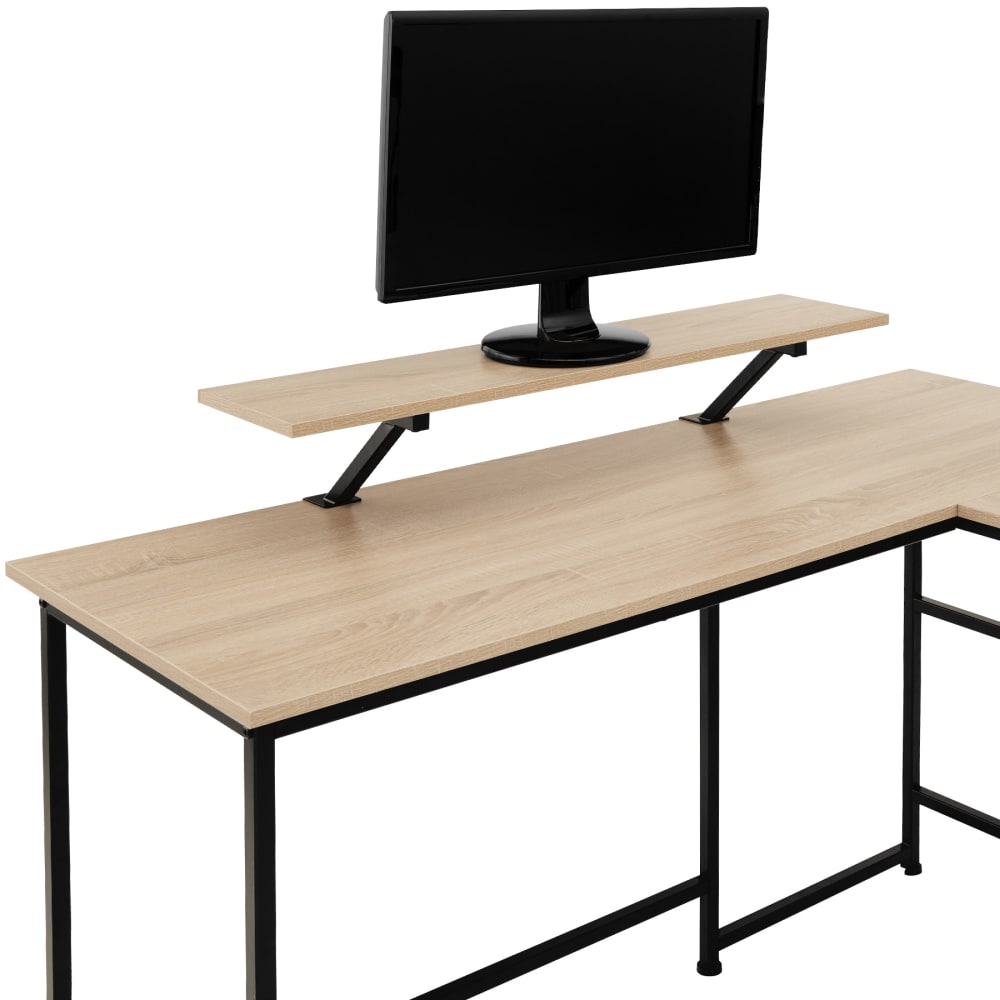 Scrivania stile industriale 140 x 130 x 76,5 cm legno chiaro -