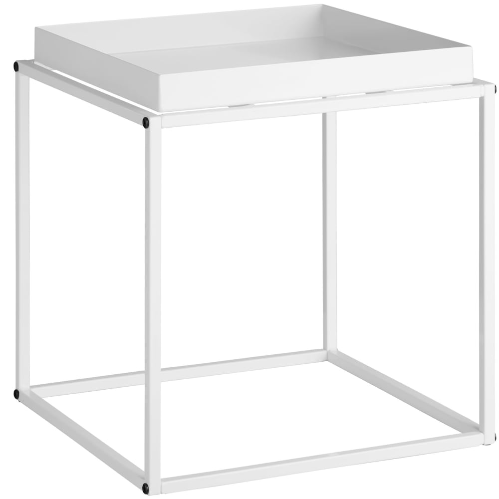 Table d'appoint carrée en acier 40 x 40 x 44 cm blanc Table d'appoint carrée en acier 40 x 40 x 44 cm blanc