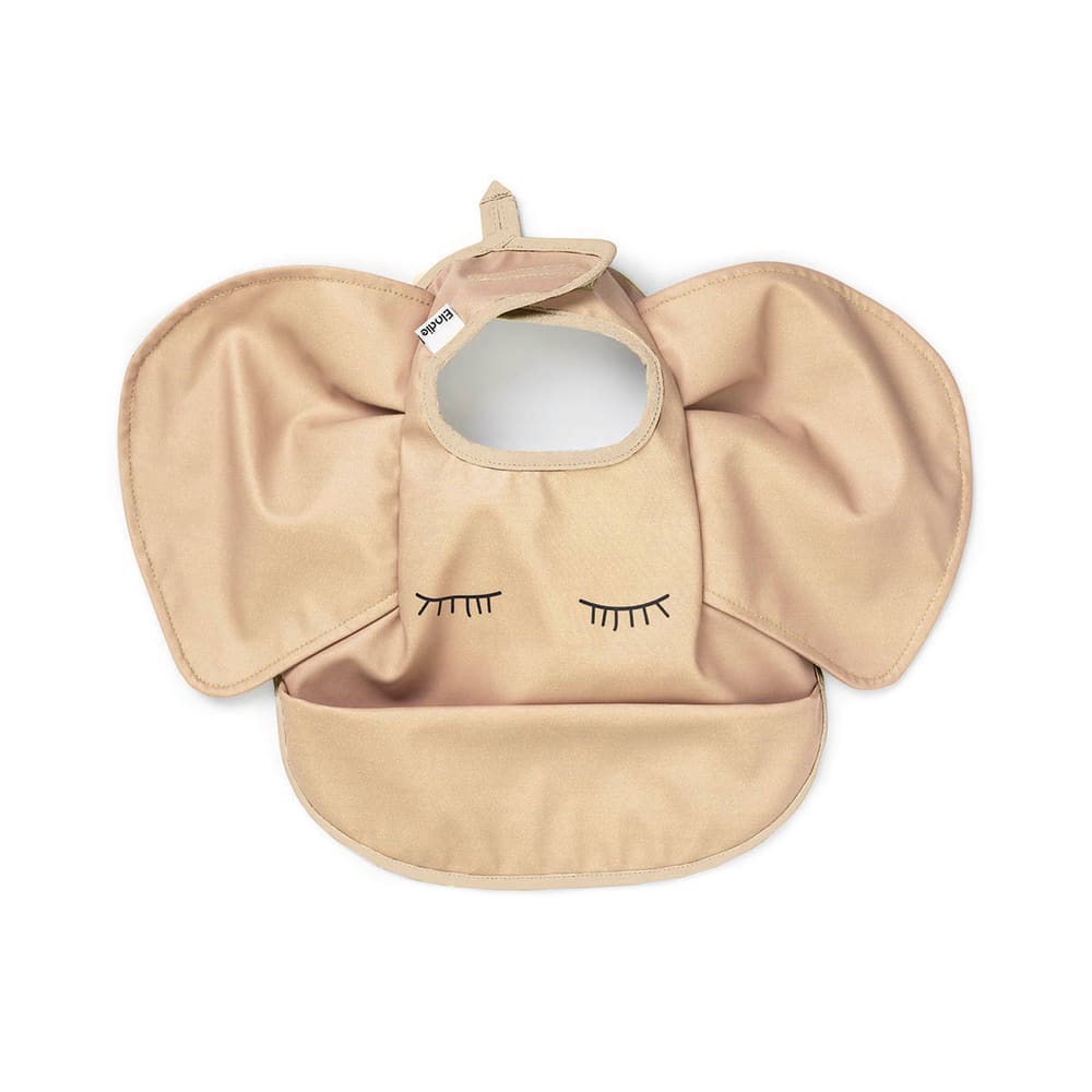 Elodie Details Bavoir bébé éléphant Beige Multicolore Certifié Oeko-Tex Pes - Polyester - 29x0x26cm