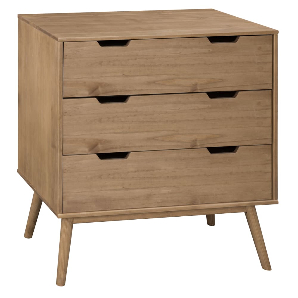 HOMN Kommode mit 3 Schubladen style modern Braun Holz