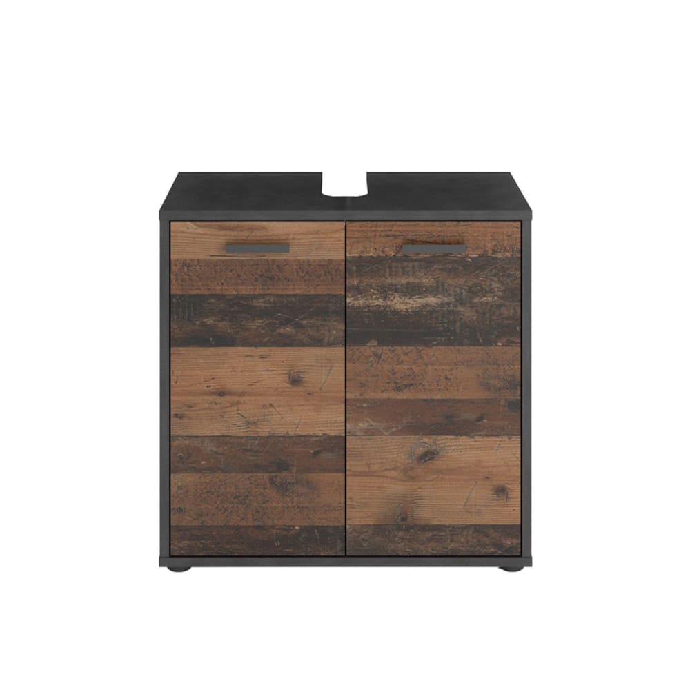 Mueble para lavabo 2 puertas efecto roble - l60 x h59cm