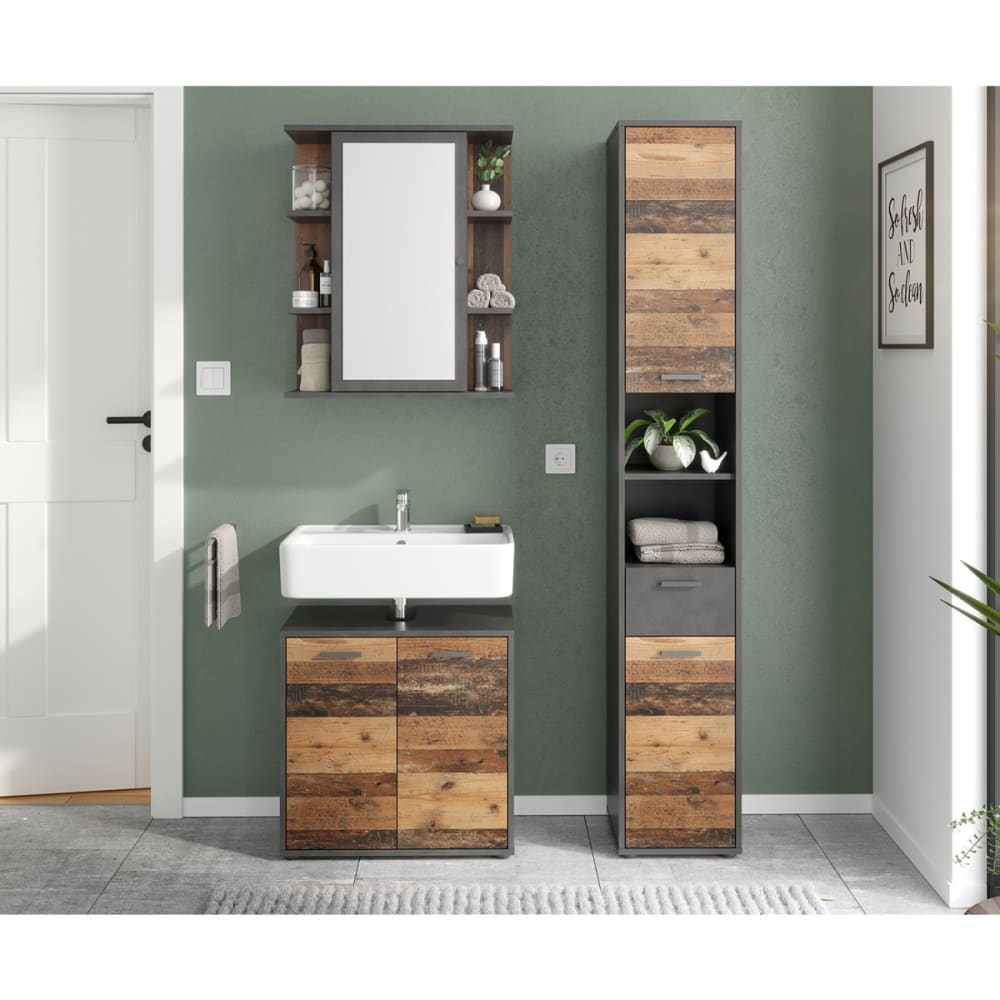 Mobile sottolavabo a 2 ante effetto rovere l 60 cm x h 59 cm -