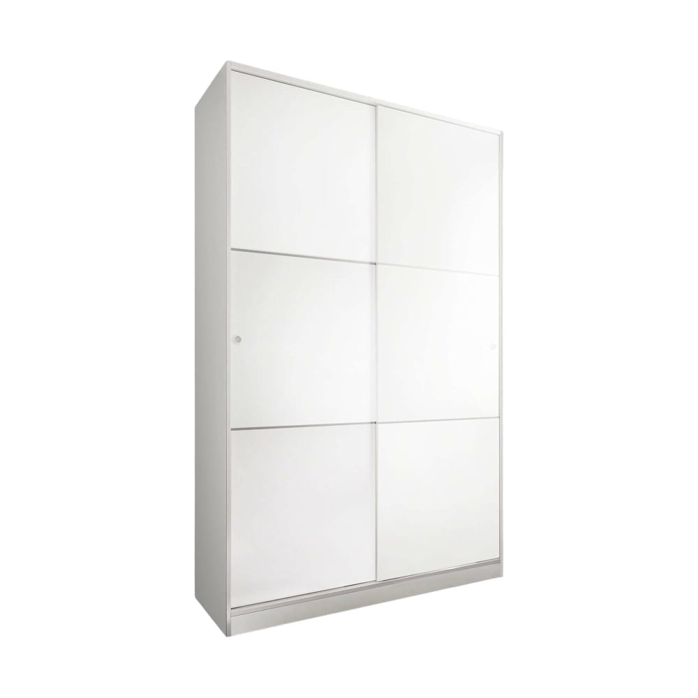Armoire 2 portes effet bois blanc 120x50 cm