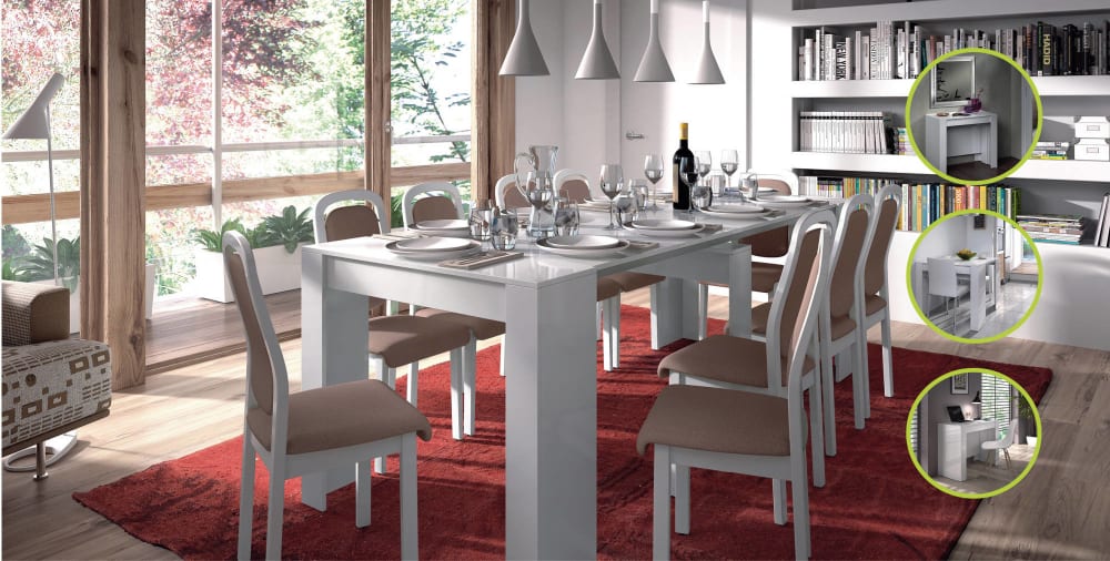 Dmora consolle allungabile 51x90x78h cm bianco lucido 10 posti