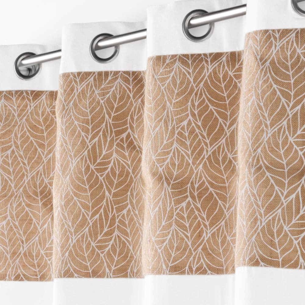 Vorhang aus zwei Materialien mit bedrucktem Jutegewebe - Maisons
