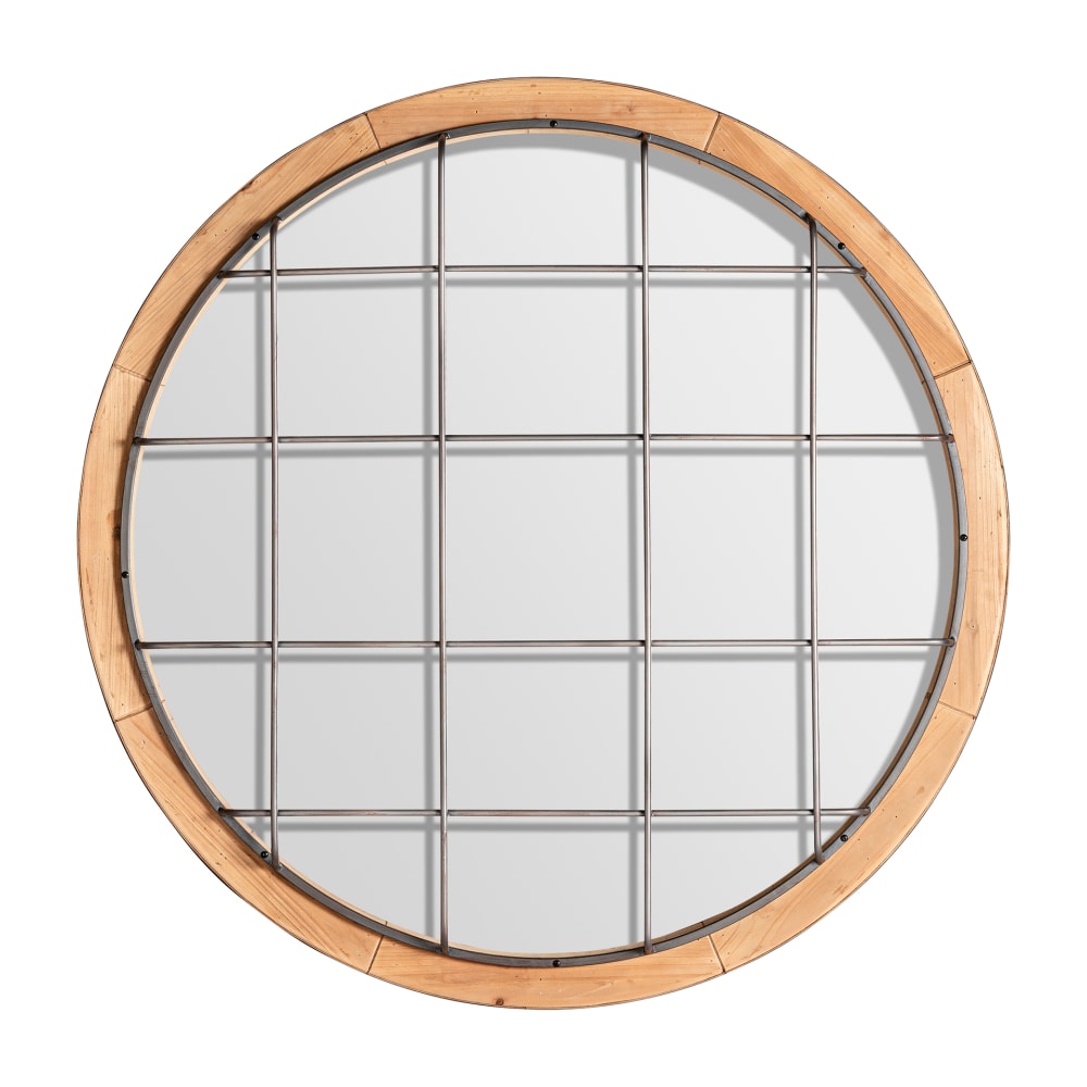 Miroir en bois de sapin marron 105x10x105 cm