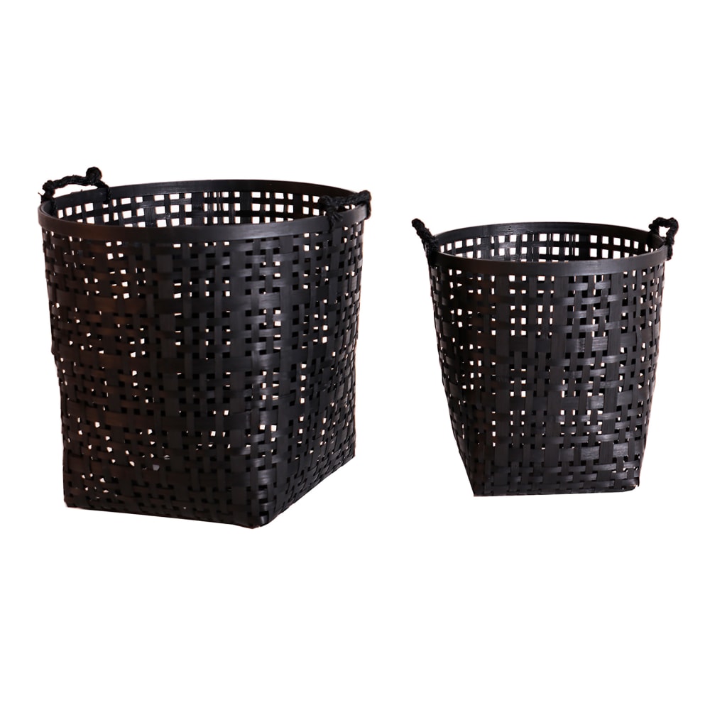 corbeille en bambou noir