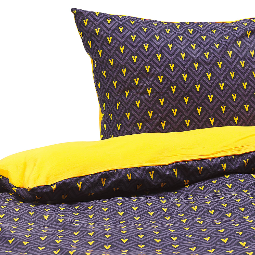 Bettwäsche-Set Baumwollsatin 155 x 220 cm Blau - Maisons Du Monde