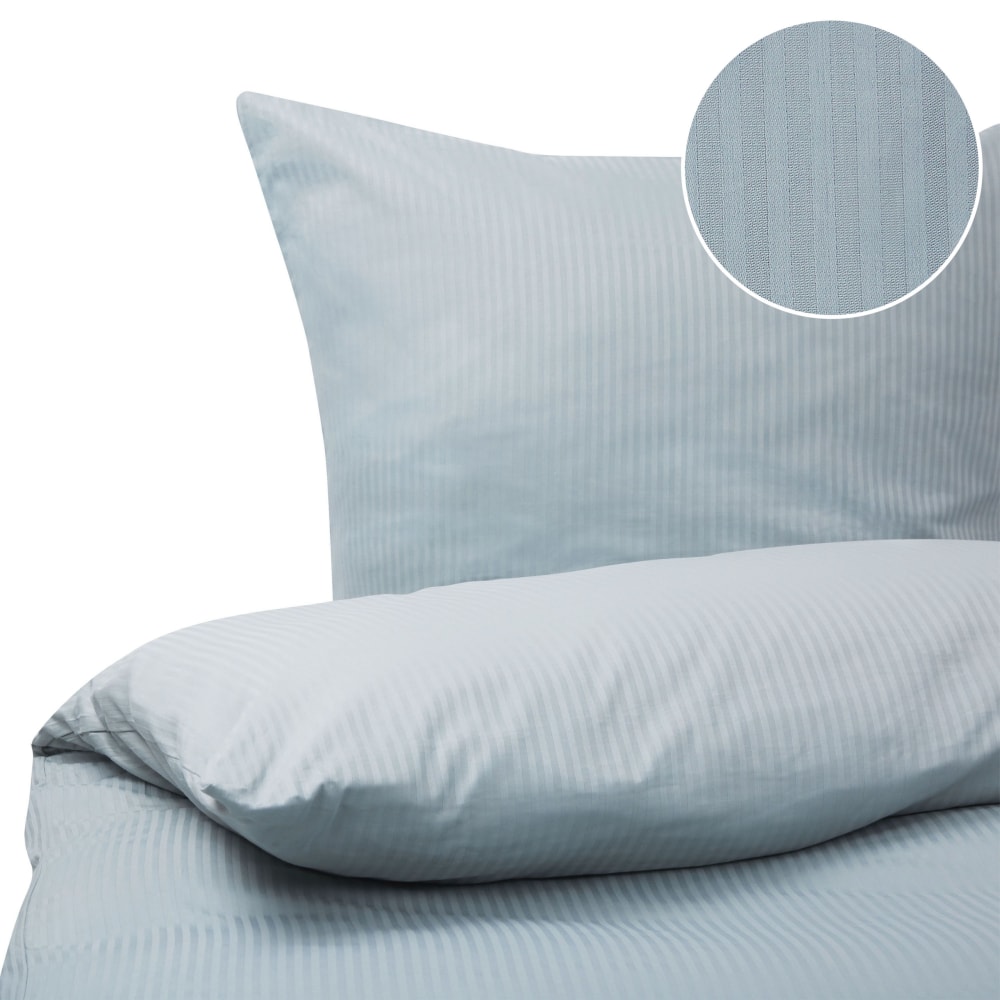 Bettwäsche-Set Baumwollsatin 155 x 220 cm Grau - Maisons Du Monde