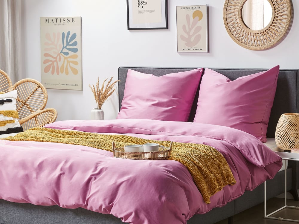 BettwäSche-Set Baumwollsatin 155 X 220 Cm Rosa