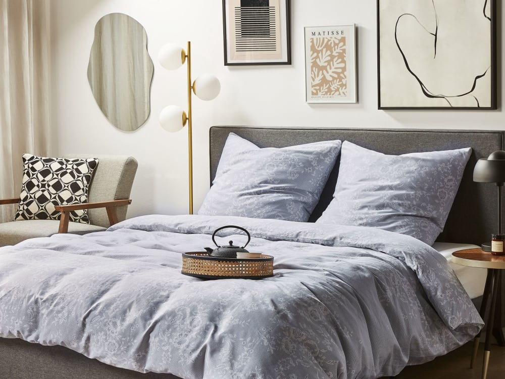 BettwäSche-Set Baumwollsatin 220 X 240 Cm Grau