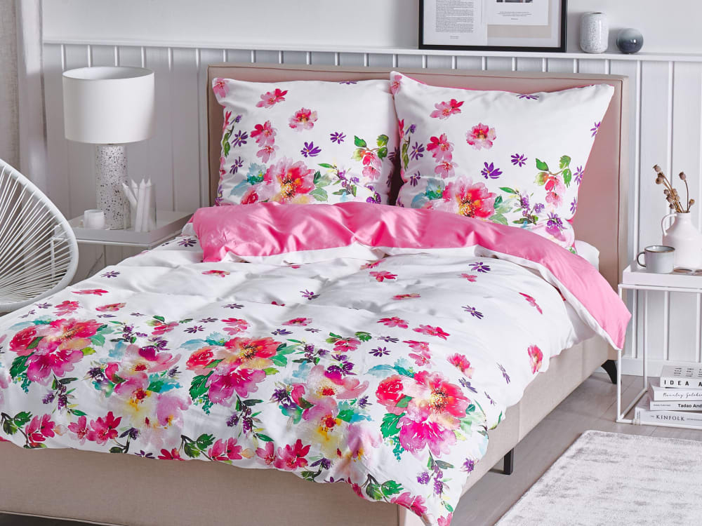 BettwäSche-Set Baumwollsatin 155 X 220 Cm Rosa