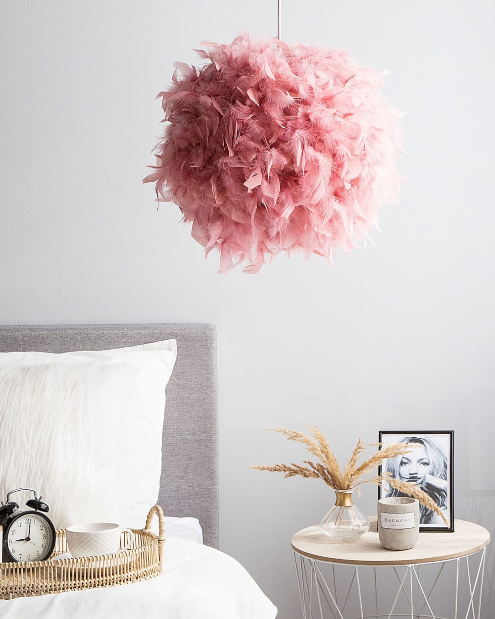 Suspension d’intérieur plumes rose — vue 3