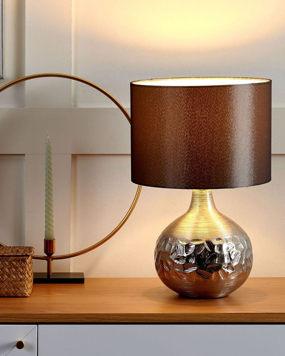 Lampe à poser porcelaine gris — vue 3