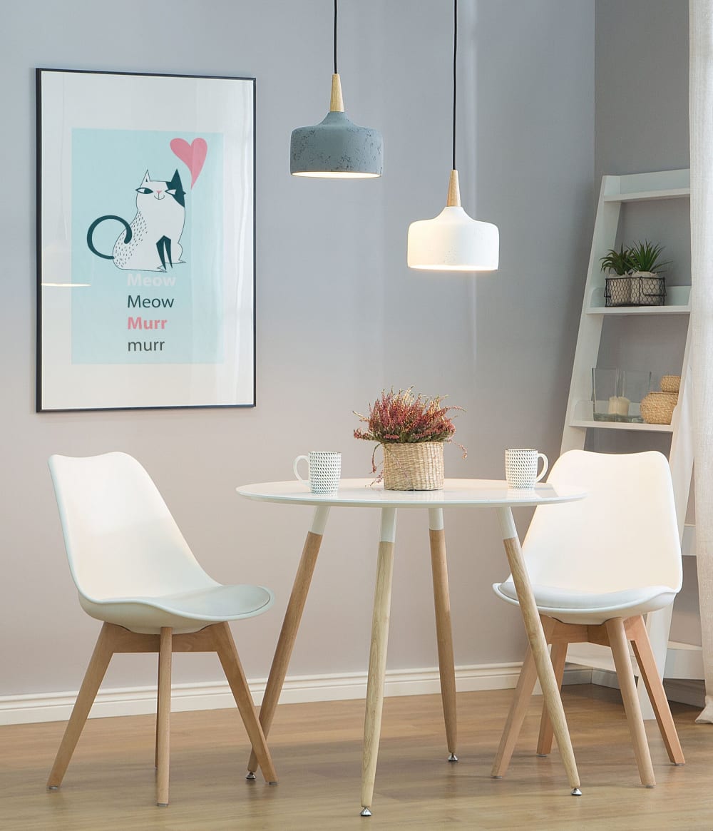 Suspension d’intérieur béton blanc