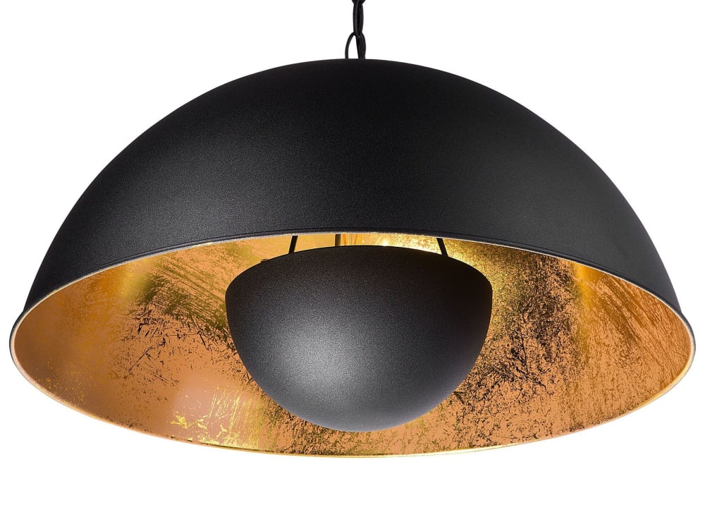 Beliani Pendelleuchten aus Metall 158cm, schwarz style industrial - Stahl