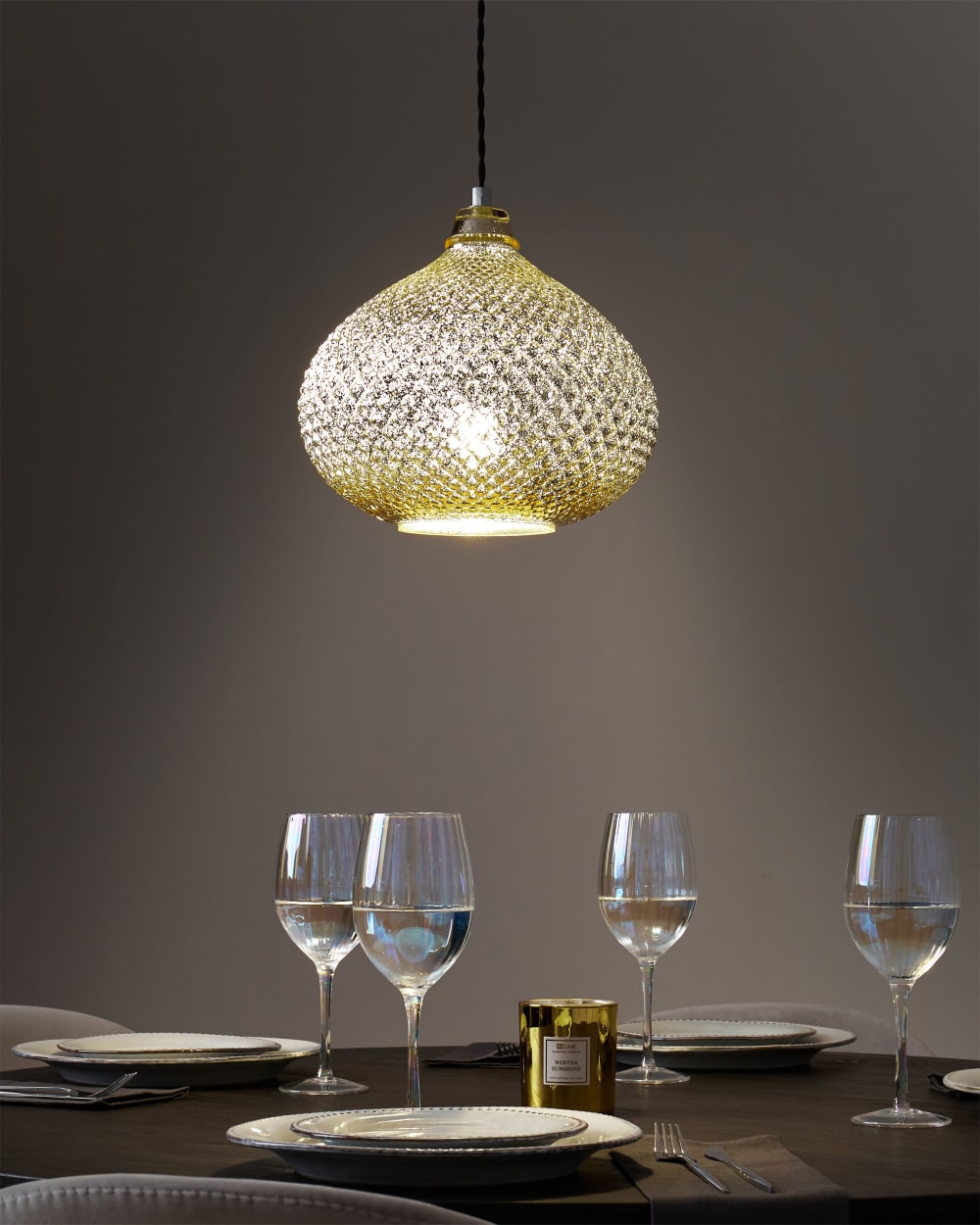 Suspension d’intérieur verre doré — vue 3