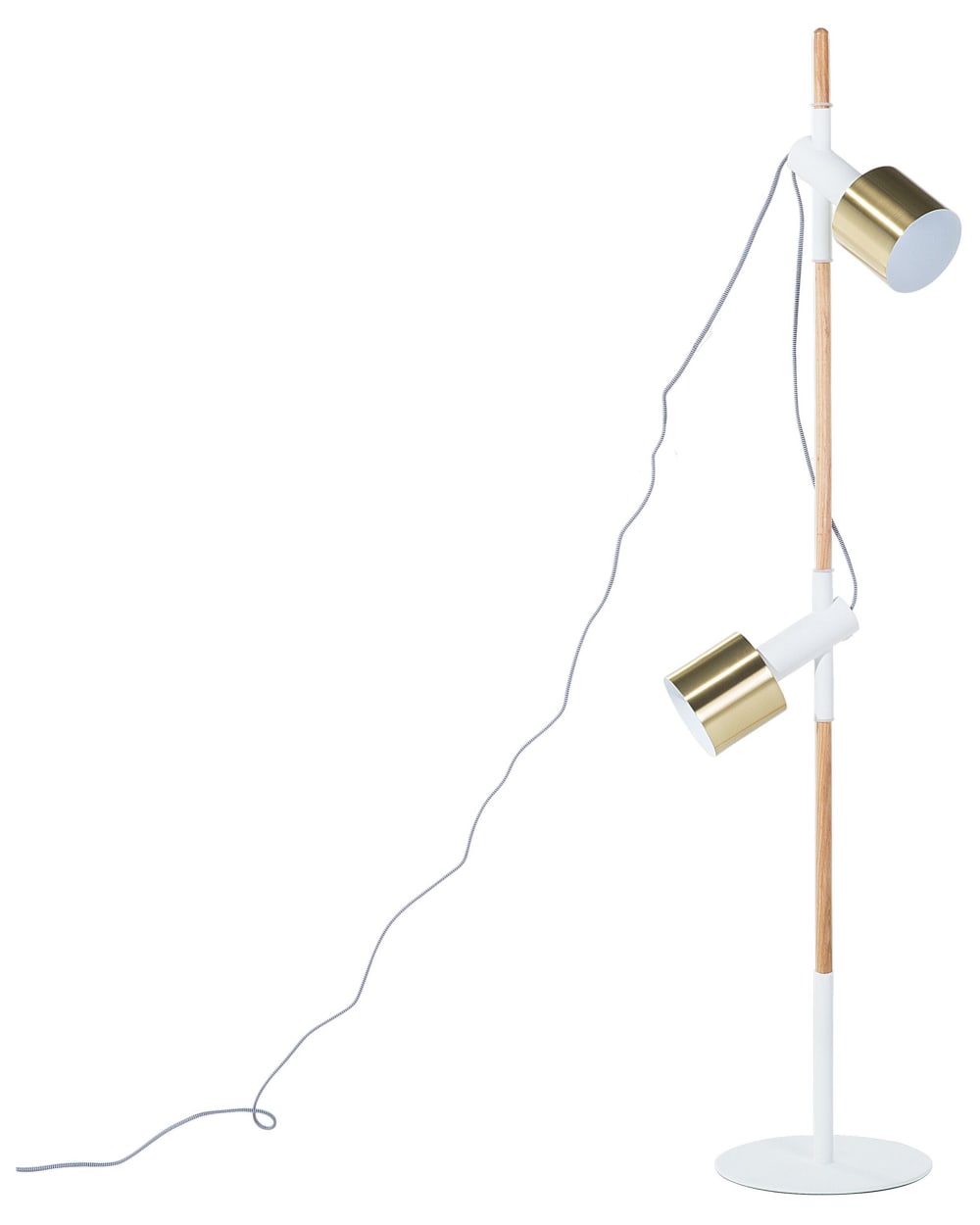 Lampadaire réglable bois de frêne blanc