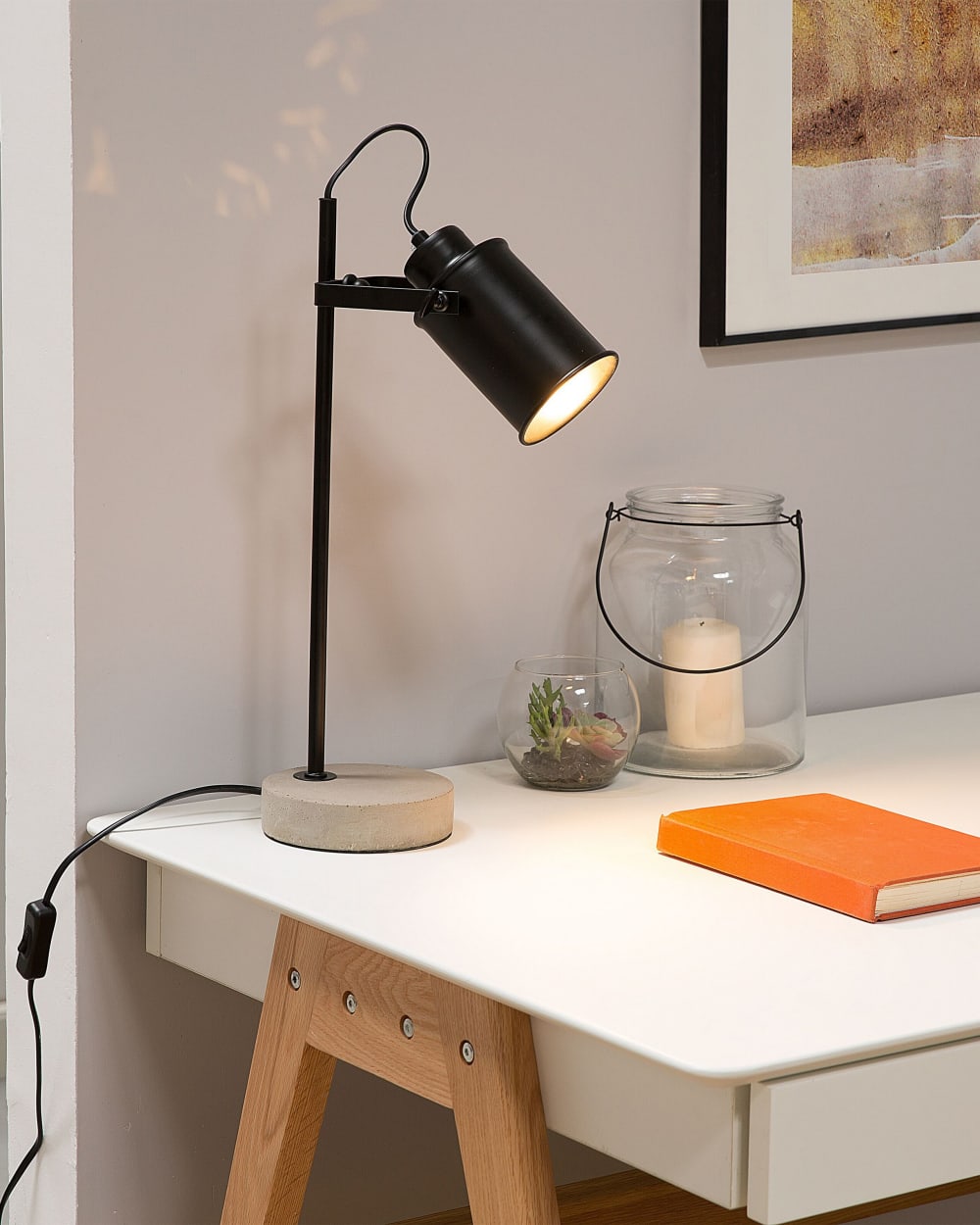 Lampe de bureau réglable métal noir — vue 3