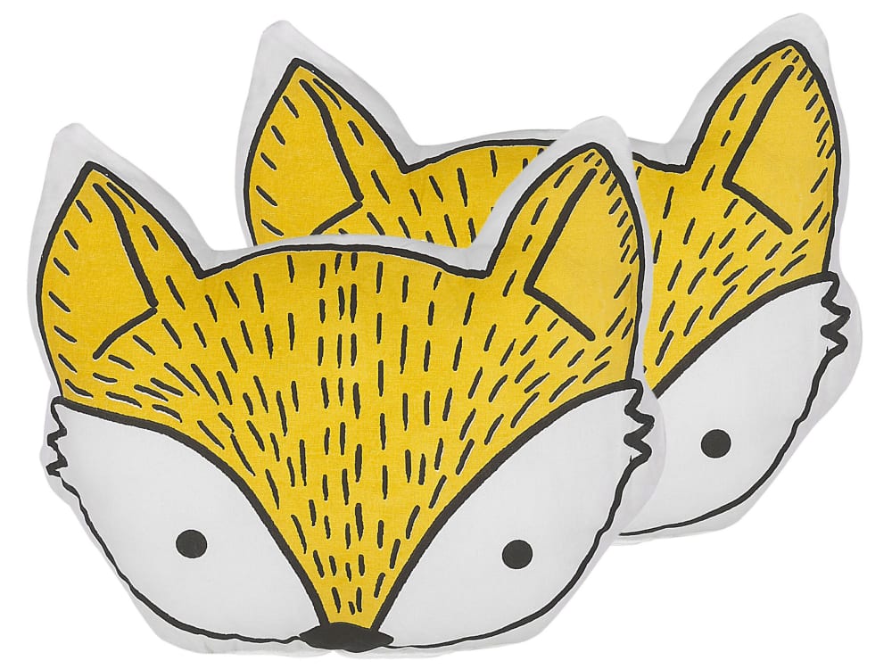 Lot de 2 coussin décoratifs en tissu jaune 40x12cm