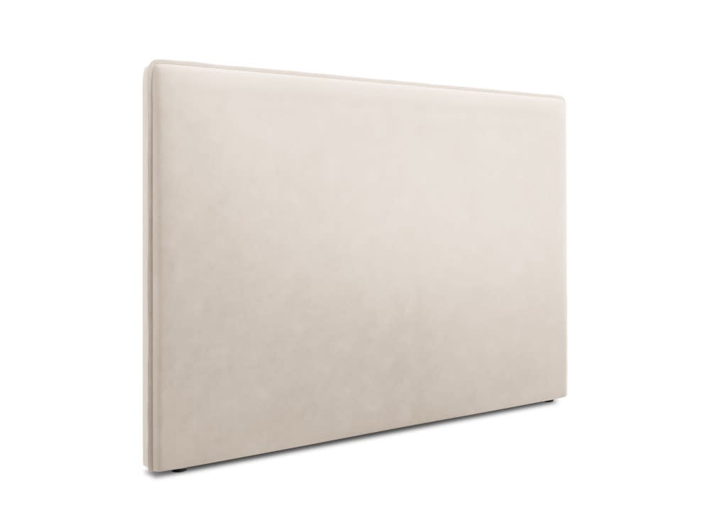 Tête de lit en velours beige 120x160x10