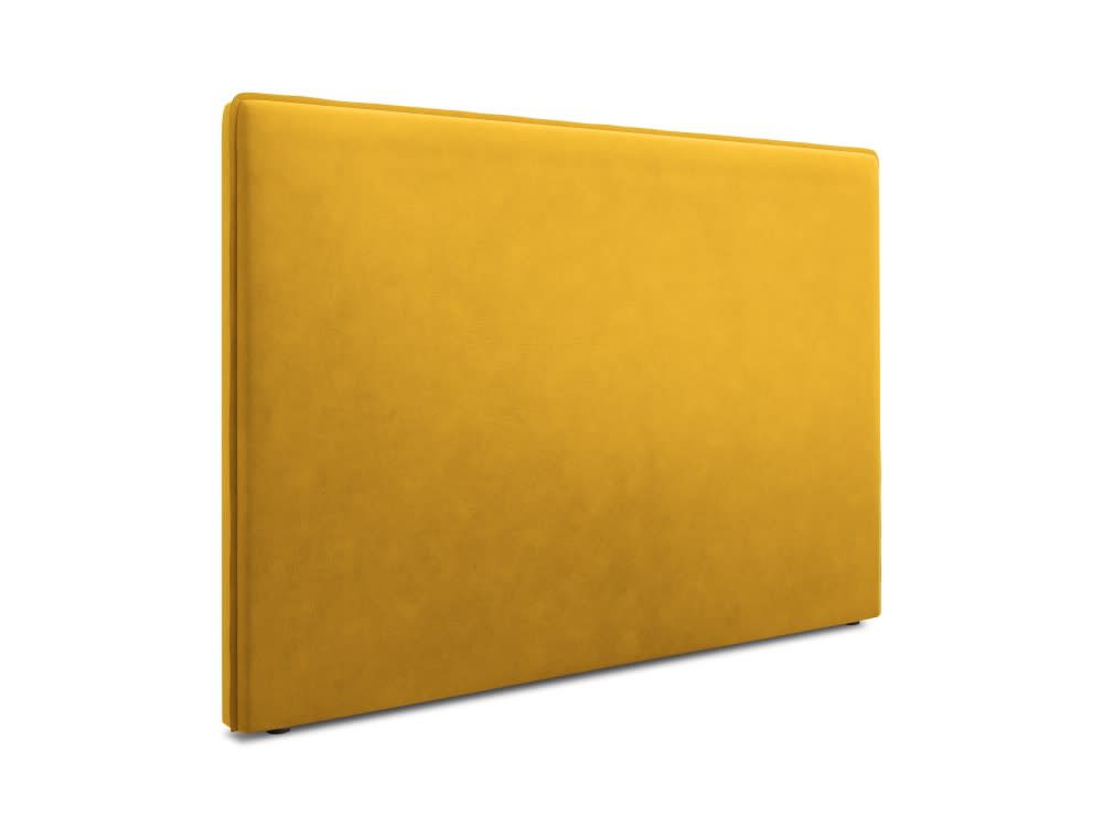 Tête de lit en velours jaune 120x180x10
