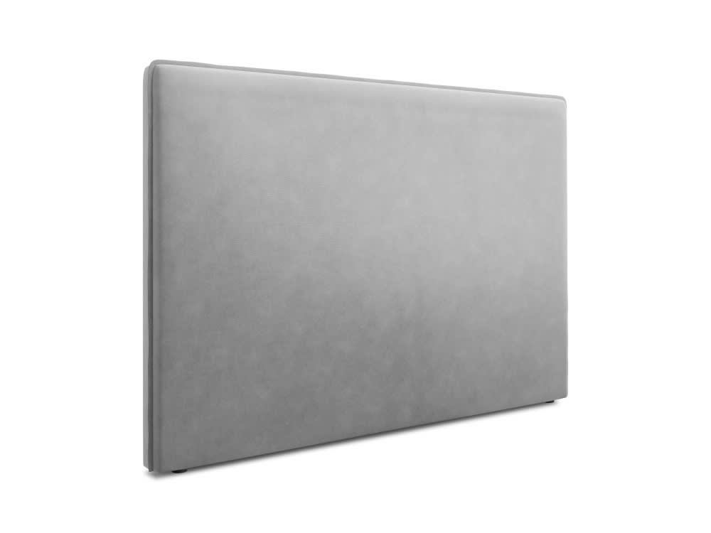 Tête de lit en velours gris clair 120x180x10