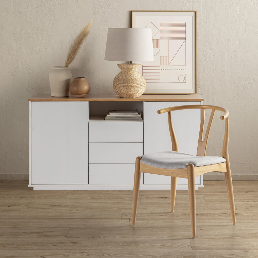 Pack 2 sillas color roble, madera maciza, 55 x 54,5 x 76 cm - Maisons du Monde
