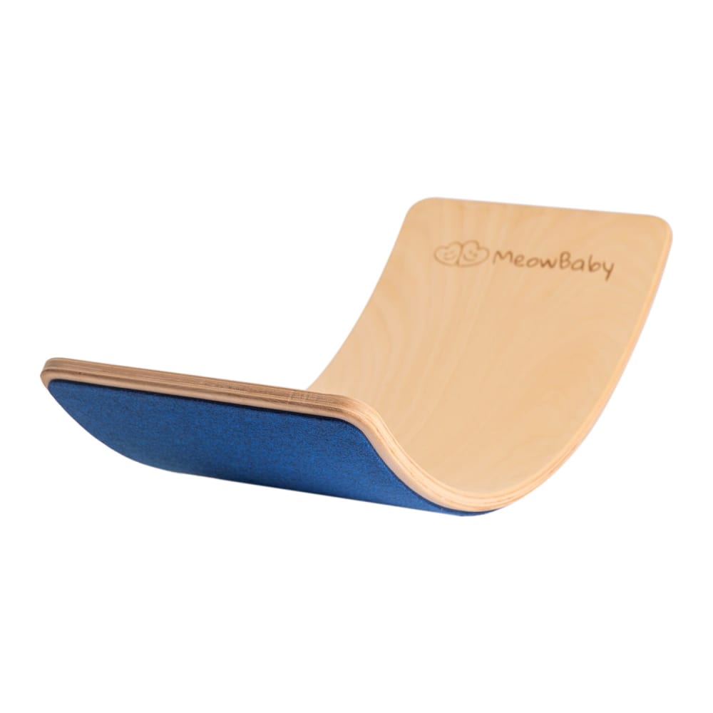 MeowBaby Balancierbrett Holz mit Filz Blau 80x30cm Blau Holz