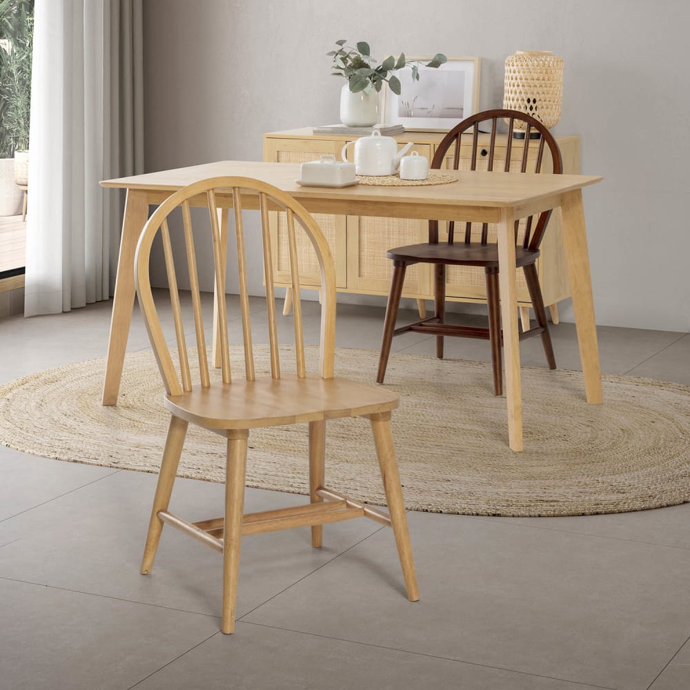 Pack 2 sillas color roble, madera maciza, 48 x 48 x 92 cm - Maisons du Monde