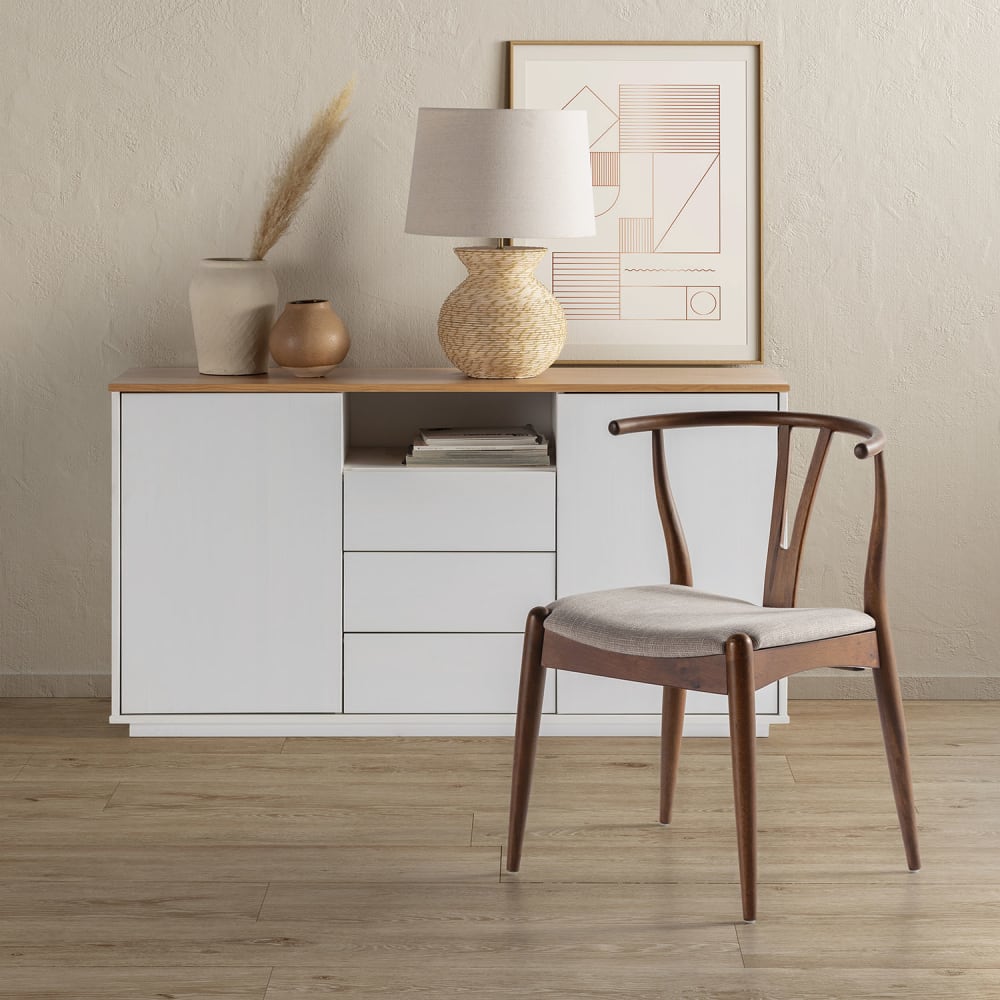 Pack 2 chaises, couleur noyer, bois massif, 55 cm x 54,5 cm x 76 cm - Maisons du Monde