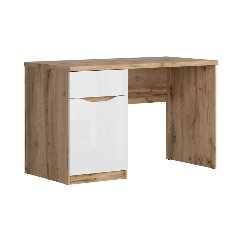 Bureau 1 tiroir 1 porte panneaux agglomérés stratifiés blanc Bureau 1 tiroir 1 porte panneaux agglomérés stratifiés blanc