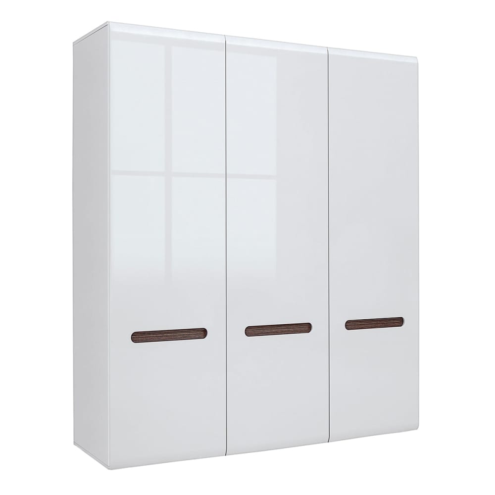 Petits meubles 3-türiger Schrank lackiert und Holz MDF Weiß Weiß Spanplatte