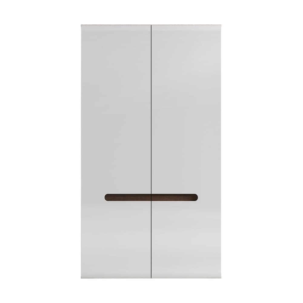 Petits meubles Armoire 2 portes laqué et bois panneaux mdf blanc Blanc Panneau De Particules - 105x193x57cm
