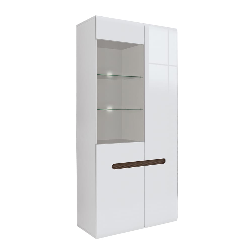 Vaisselier 2 portes avec LED stratifiés blanc