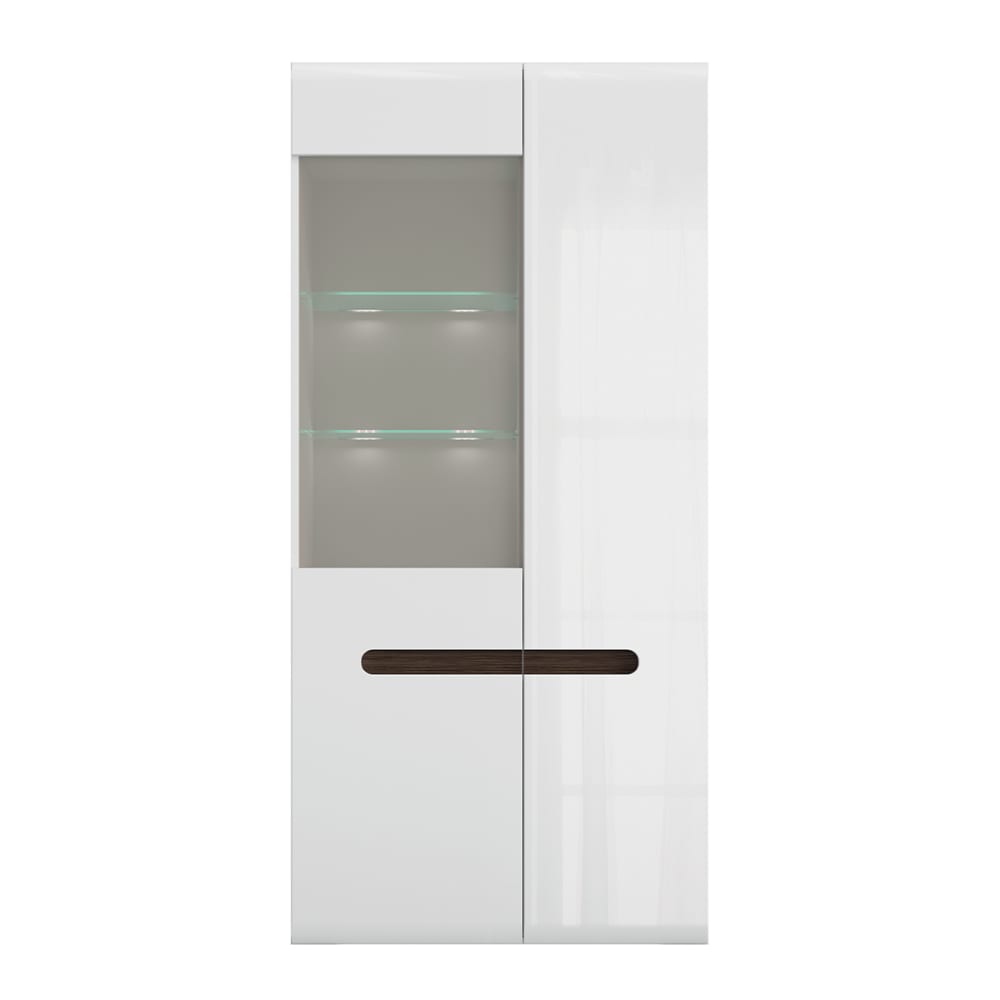 Vaisselier 2 portes avec LED stratifiés blanc