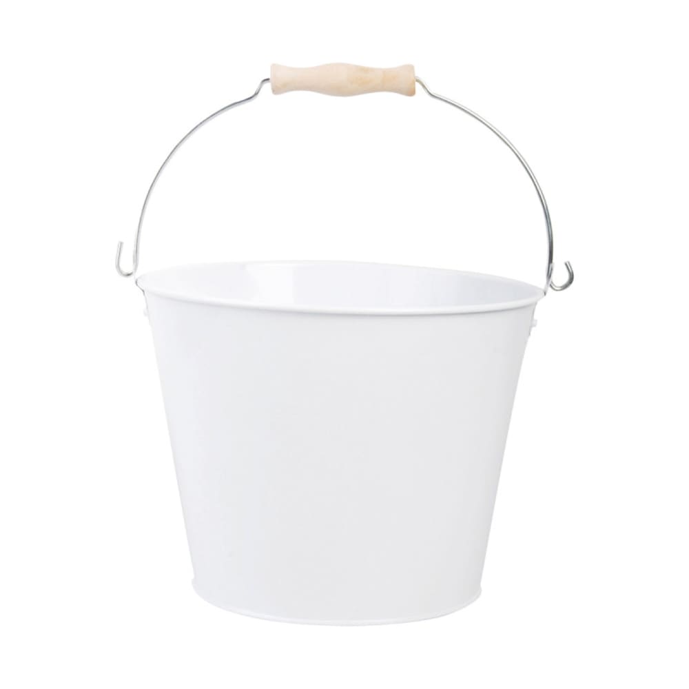 Seau zinc blanc décoratif