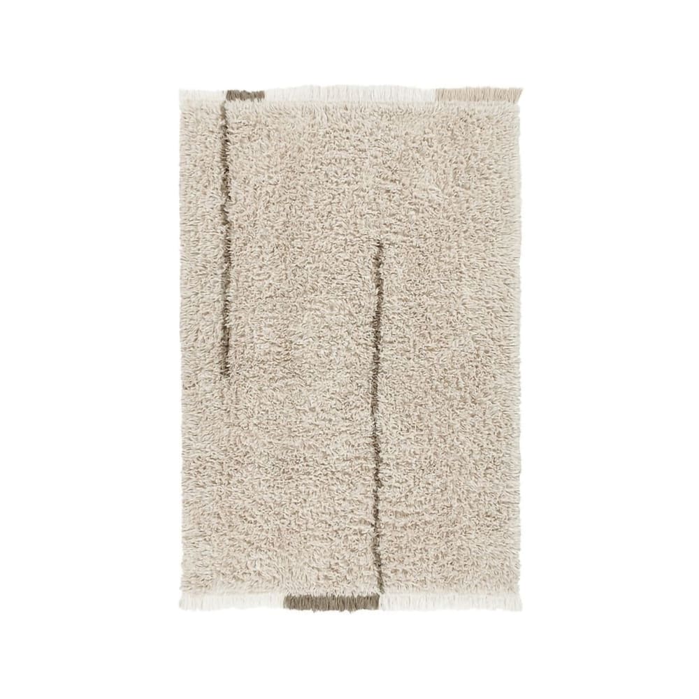 Tappeto lavabile in lana marrone 170x240 - Modello Contemporaneo - Lana