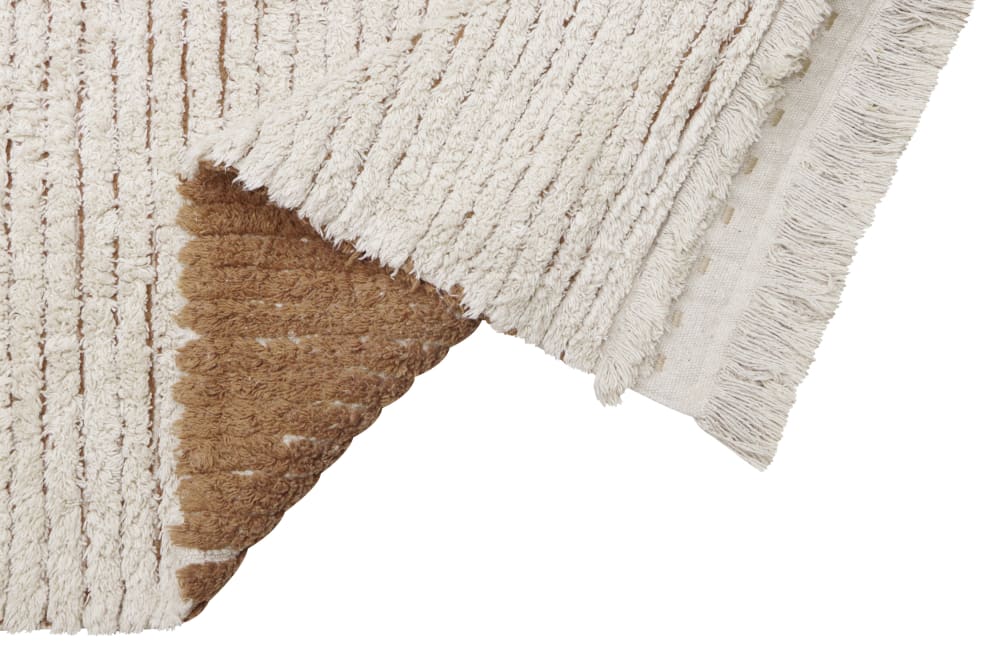 Alfombra lavable de algodón reversible duetto toffee 170x240 cm - Maisons du Monde