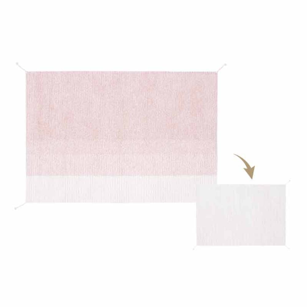 Tapis lavable en coton rose 120x160