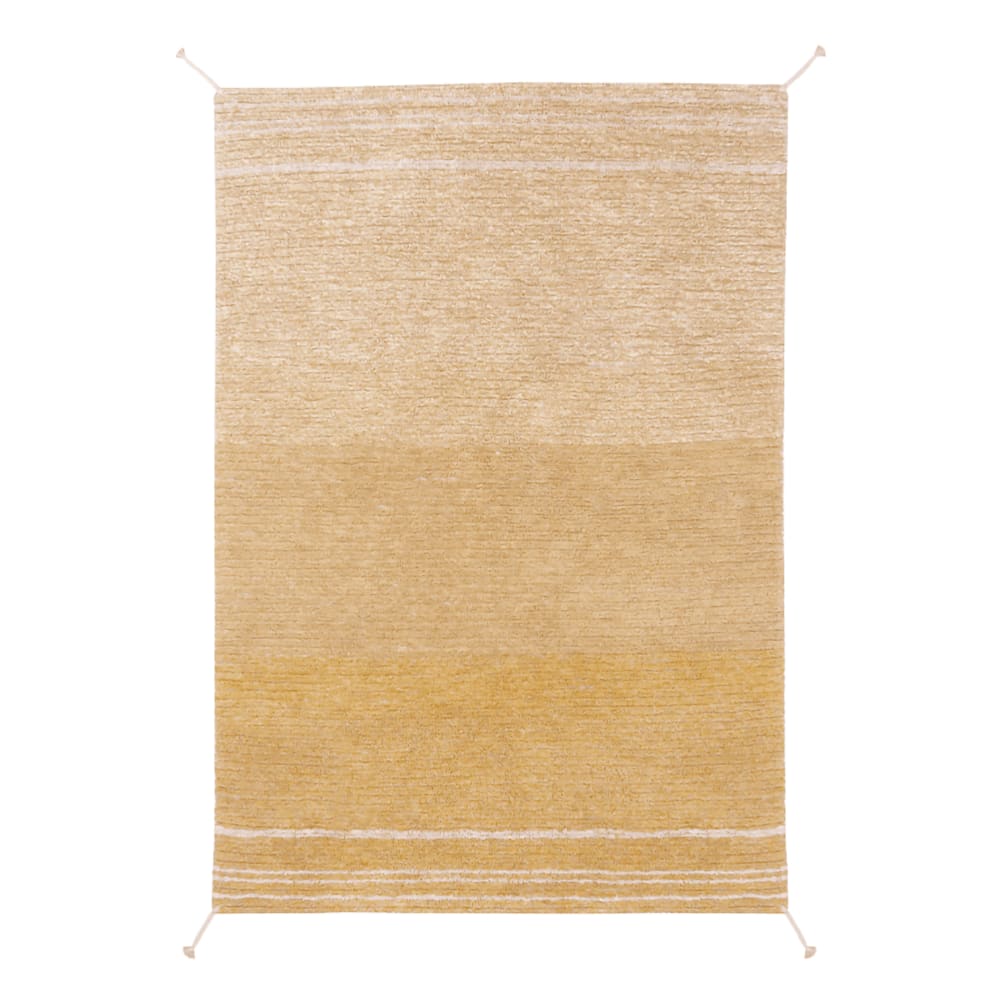 Alfombra lavable de algodón amarillo 80x140