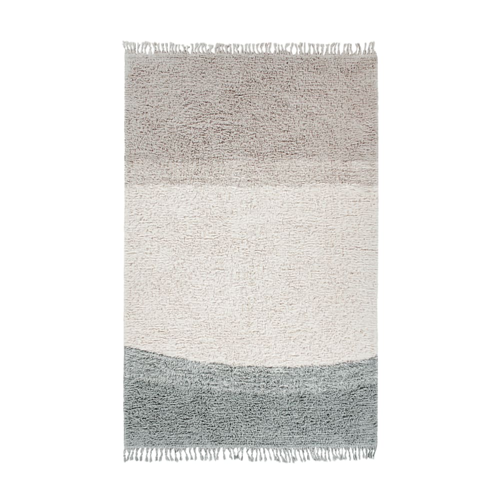 Alfombra lavable de lana azul 140x200 cm