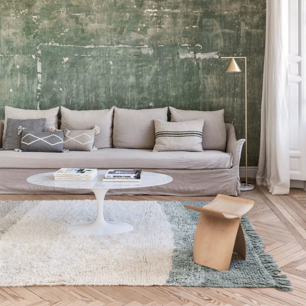 Tappeto lavabile in lana blu 140x200 cm - Lorena Canals