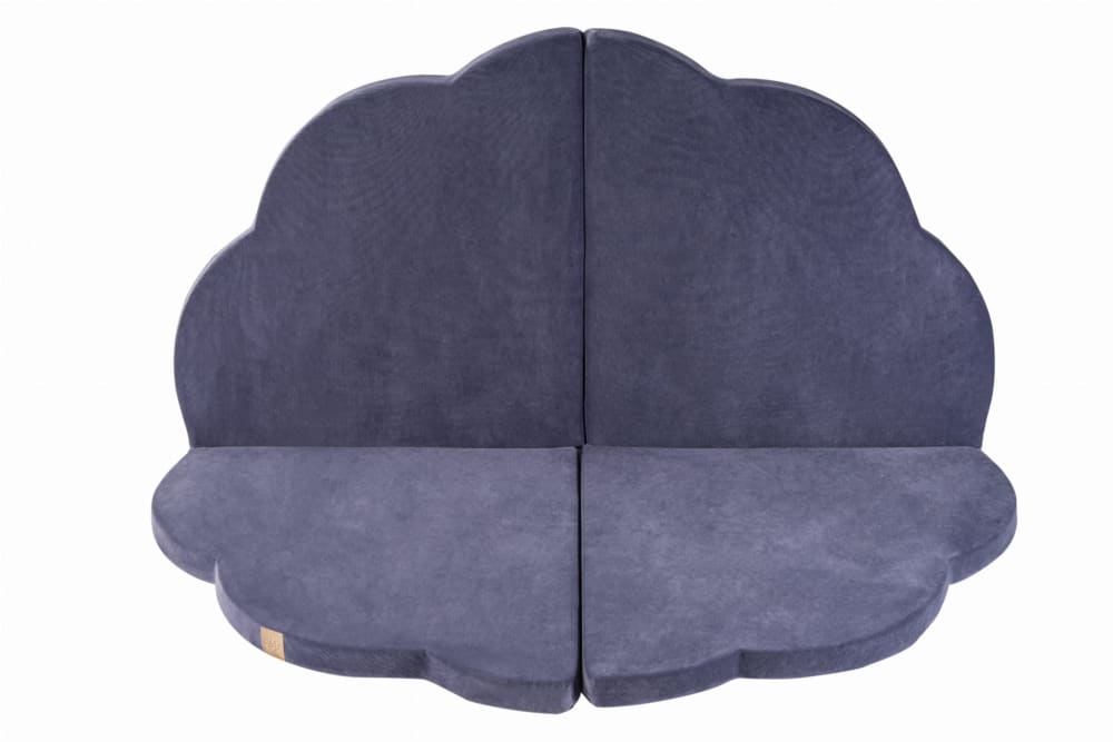 Tappeto da Gioco per Bambini, Nuvola 160x160cm, Velluto, Grigio Blu - Velluto